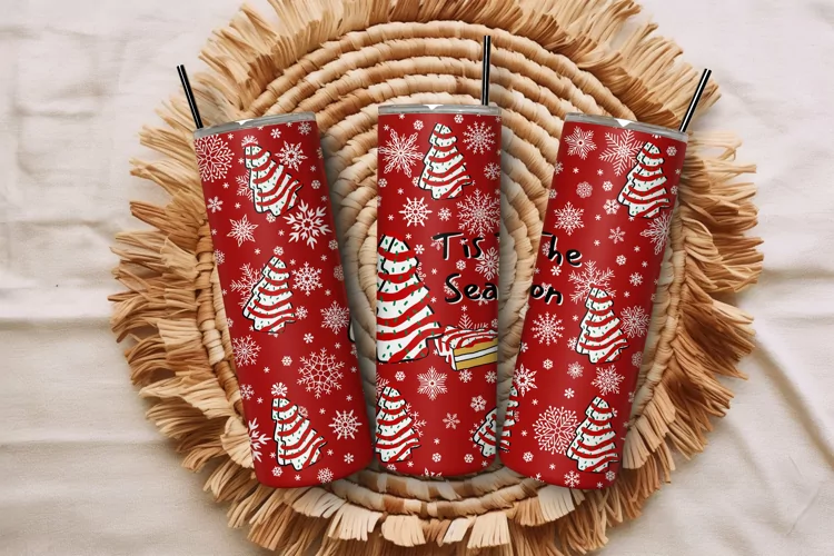 20oz Christmas Tree Cake Tumbler Tis The Season Tumbler Wrap