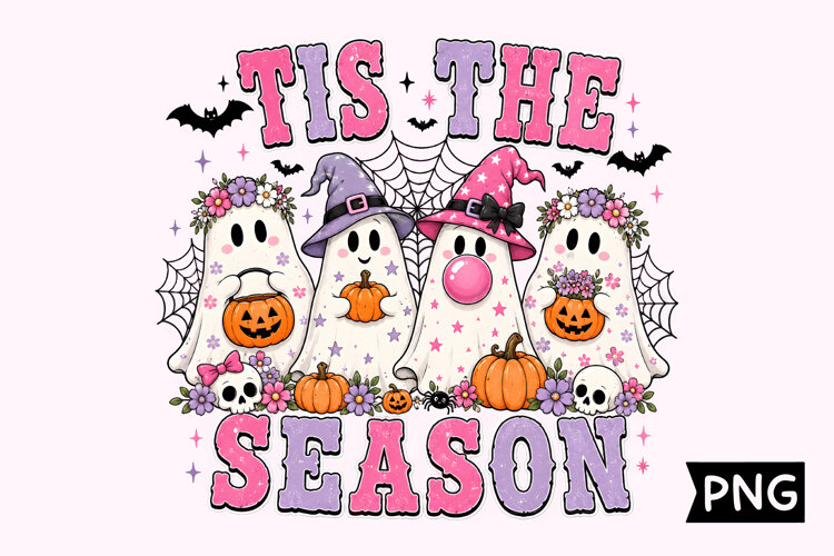 Tis The Season Cute Halloween Ghost Design example image 1