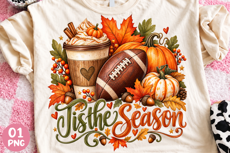 Tis the Season Fall Pumpkin Football Png