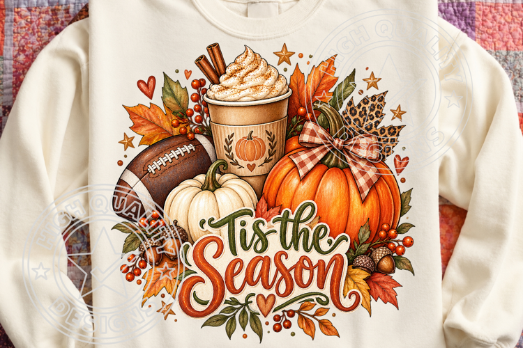 Tis the Season Fall Pumpkin Football Png