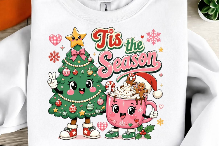 Tis the Season Pink Christmas PNGYou will receive 01 PNG fil