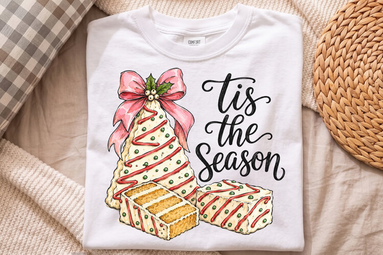 Tis the Season PNG, Christmas Tree Snack Cake Sublimation example image 1