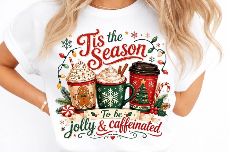 Tis the Season to Be Caffeinated PNG example image 1