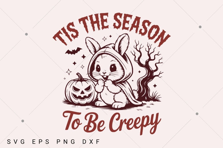 Tis The Season To Be Creepy SVG PNG, Spooky SVG, Retro Funny example image 1