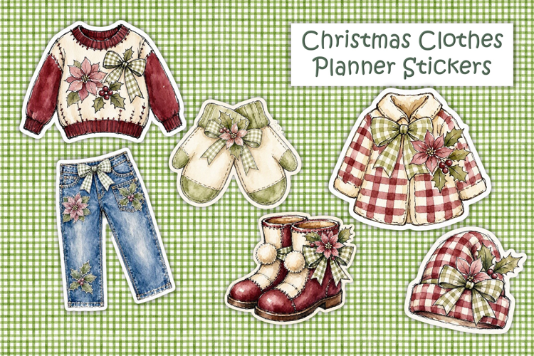Christmas Clothes Stickers PNGs