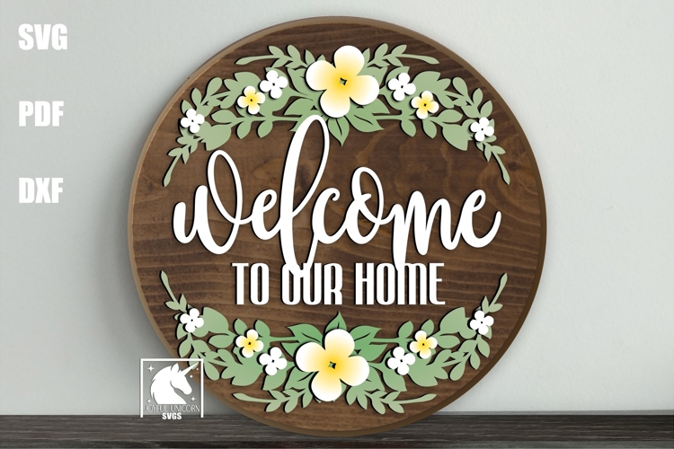 Welcome to Our Home Floral Door Hanger | Daisy Welcome Sign