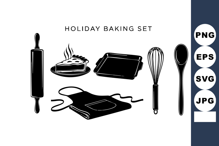 Holiday baking with rolling pin pie tray whisk wooden sp