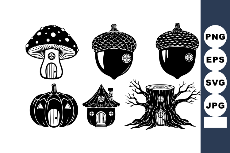 Halloween themed black and white vector with spooky mush