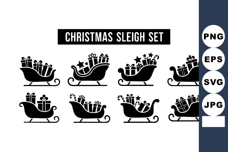 Christmas sleigh with gift boxes holiday festive winter