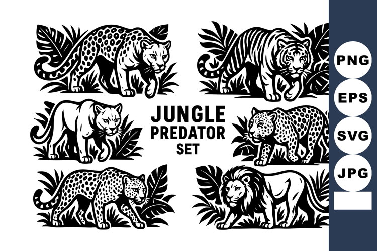 Jungle predator with tiger lion leopard panther jaguar