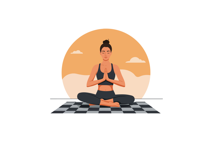Woman Meditating Clipart Image 4
