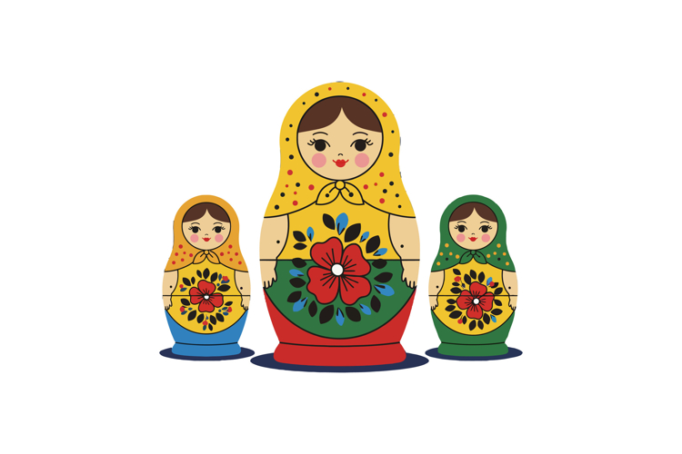 Russian Matryoshka Dolls Traditional Nesting Dolls with Flor