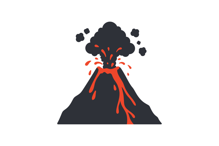 Volcano erupting with lava and smoke volcanic eruption natur example image 1