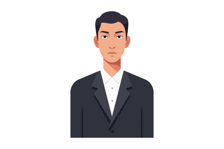 Professional young man in a black suit with a neutral expres example image 1