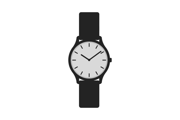 Stylish black wristwatch featuring a minimal design with a c