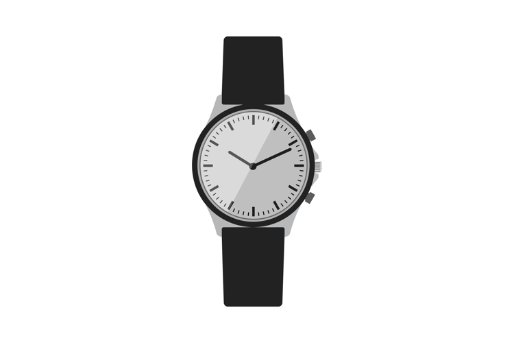 Sleek black strap wristwatch with minimalist design showcasi