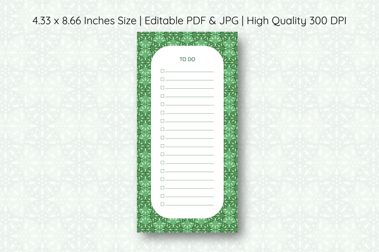 Ogee Pattern To Do List Template | To do list