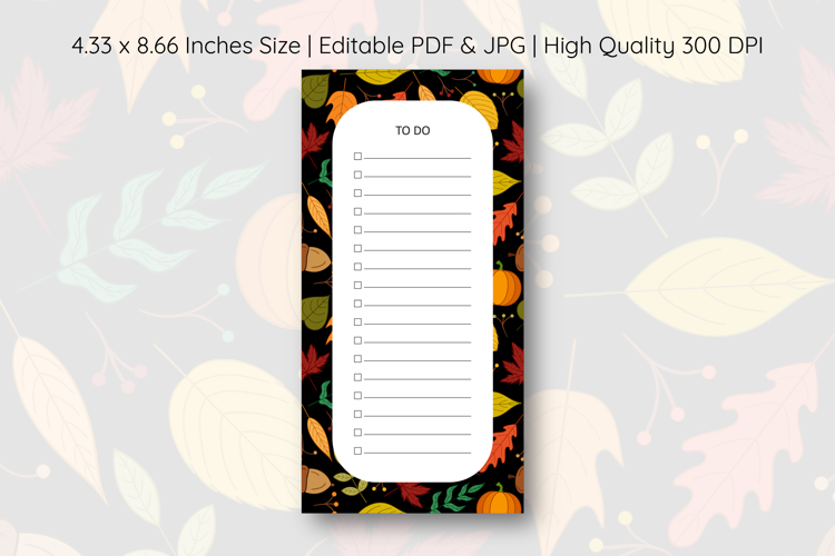 Fall To Do List Template | To do list