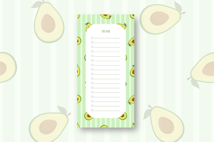 To do list template with Avocados | To do list
