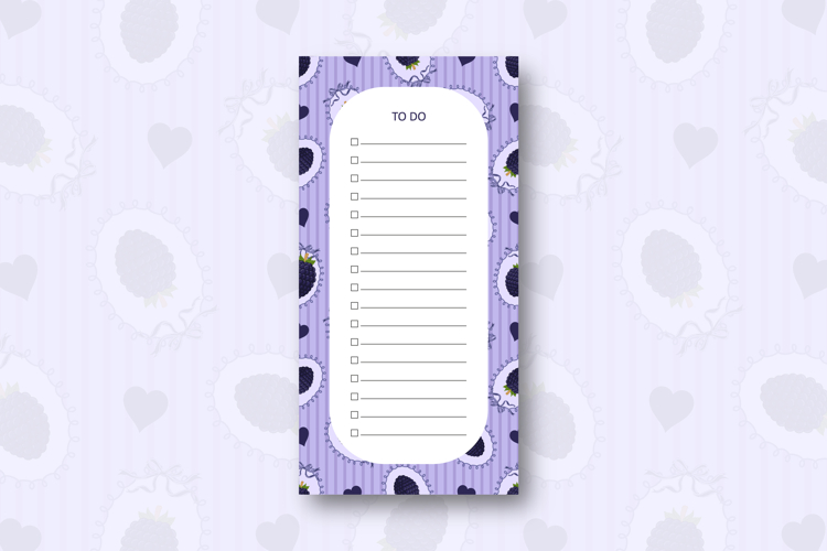 To do list template with blackberries stripe | To do list