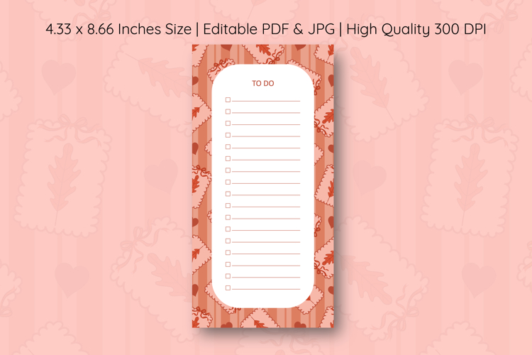 Fall Coquette Stripe To Do List | To do list