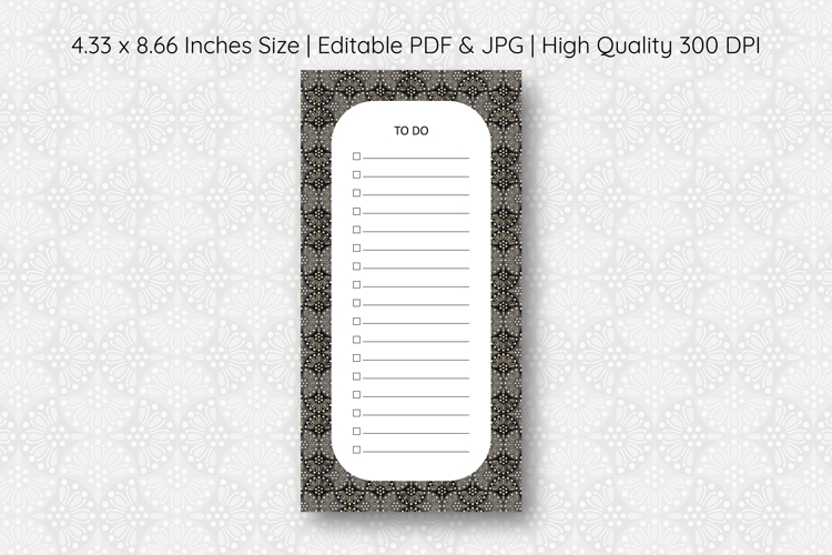 Ogee Pattern To Do List Template | To do list