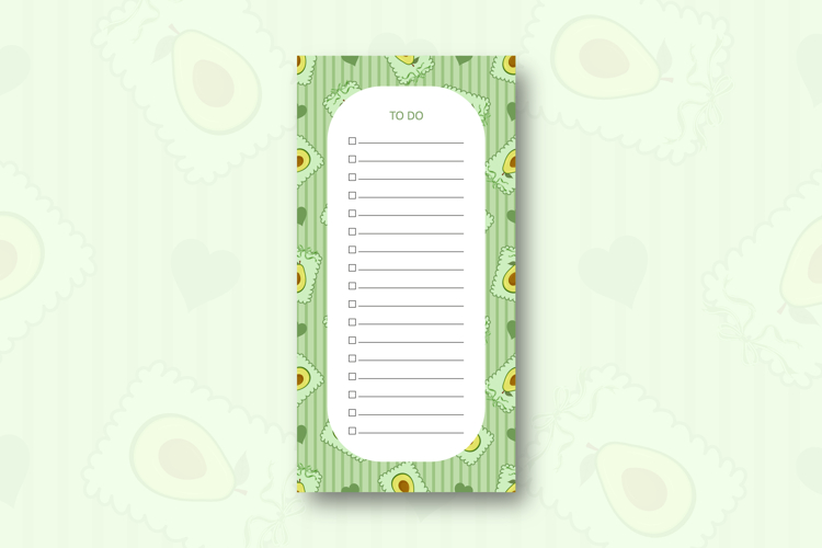 To do list template with avocado stipe | To do list