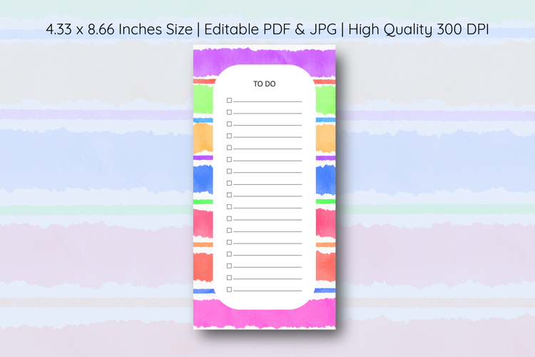 Watercolor Colorful Stripe To Do List | To do list