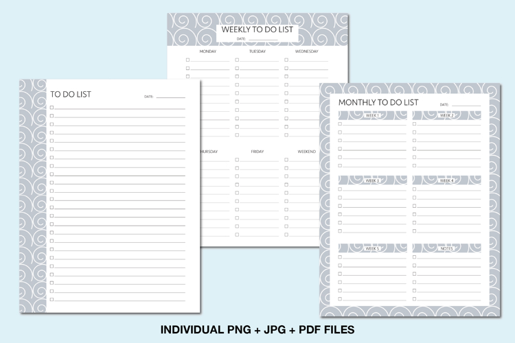 Productivity Planner Pages, Simple Clean Printable Task List