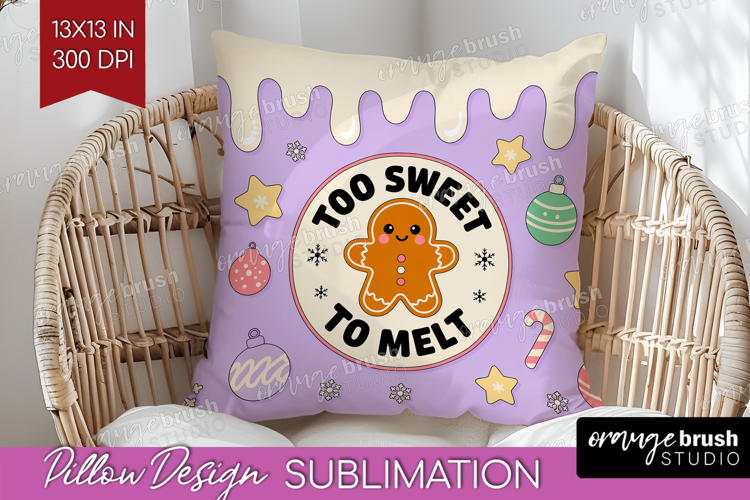 To Sweet To Melt Xmas Pillow Sublimation Christmas Pillow
