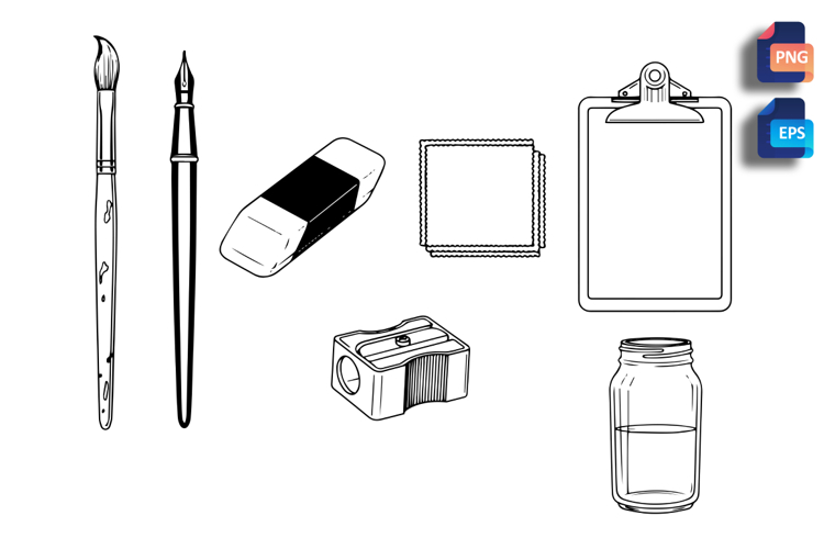 Vintage Artist Tools SVG Icon Set