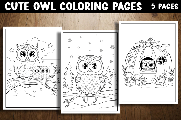 Cute Owls Coloring Pages