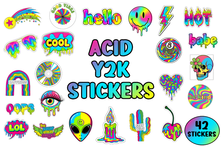 Acid Y2K stickers