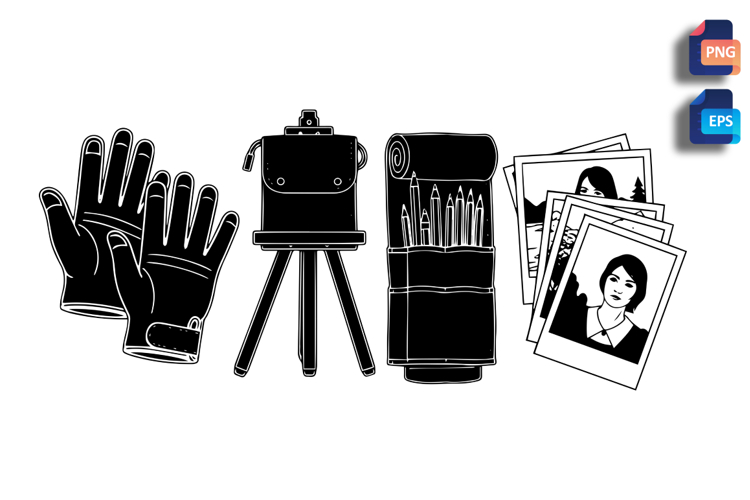 Traveling Artist Toolkit Vector Silhouette