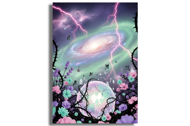 Cosmic Fantasy Garden with Shattered Orb