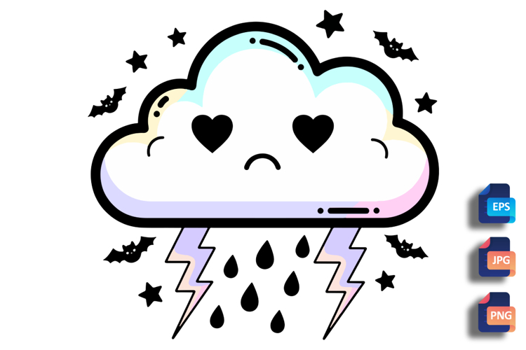Pastel Goth Storm Cloud - Cute Sad Weather