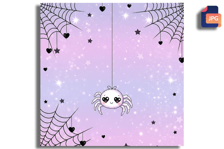 Pastel Goth Spiderweb Background - Cute Spooky Stars