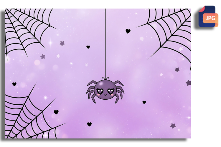 Pastel Goth Spiderweb Background - Cute Spooky Stars
