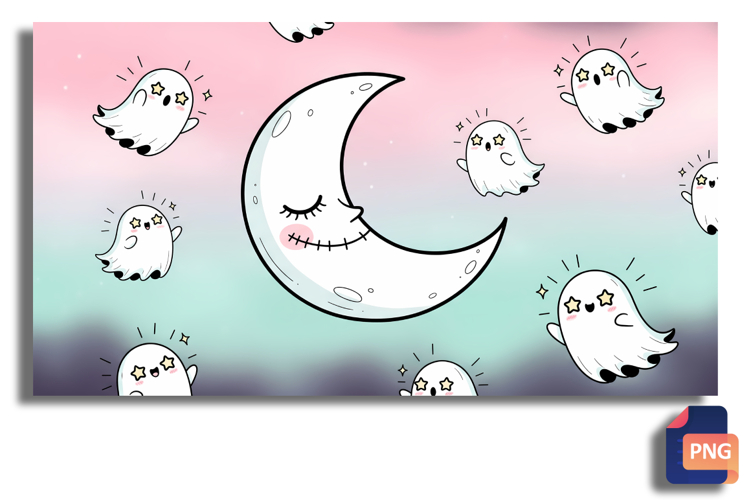 Kawaii Pastel Goth Ghost Background