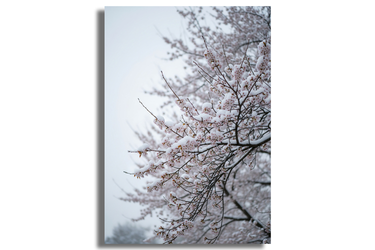 Rare Snow-Covered Cherry Blossoms example image 1