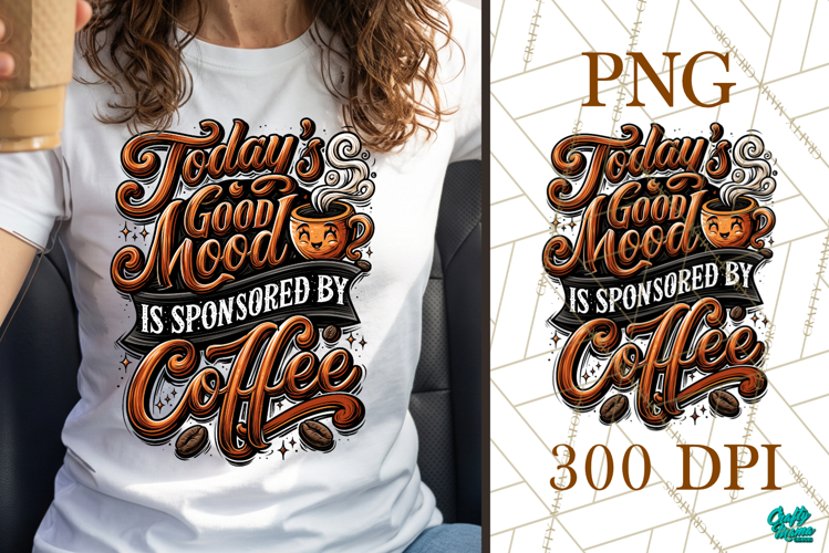 Good Mood Sponsored By Coffee Colorful PNG