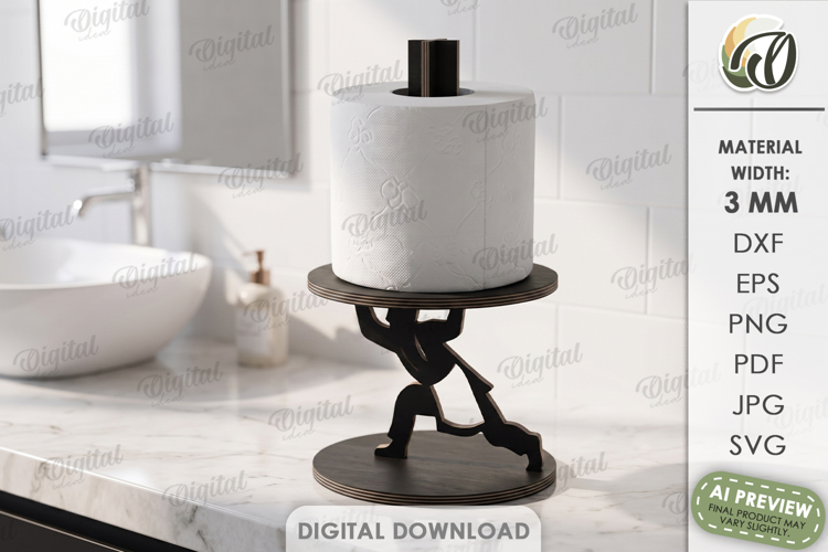 Toilet Paper Holder Laser Cut. Toilet Paper Stand SVG