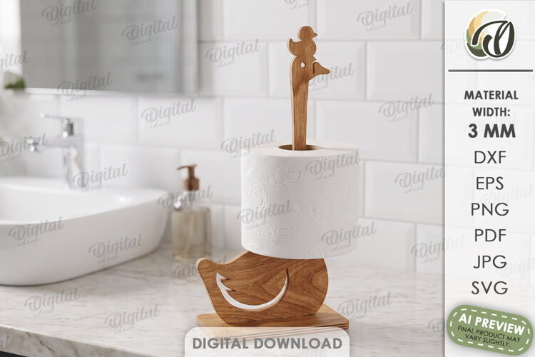 Toilet Paper Holder Laser Cut. Toilet Paper Stand SVG example image 1