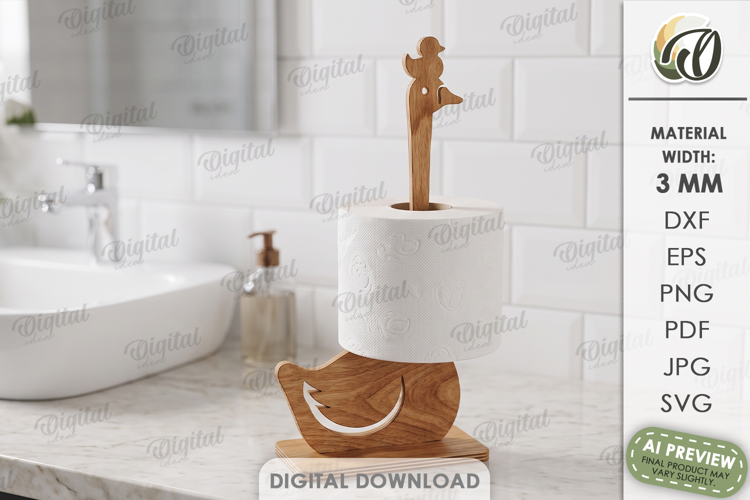 Toilet Paper Holder Laser Cut. Toilet Paper Stand SVG