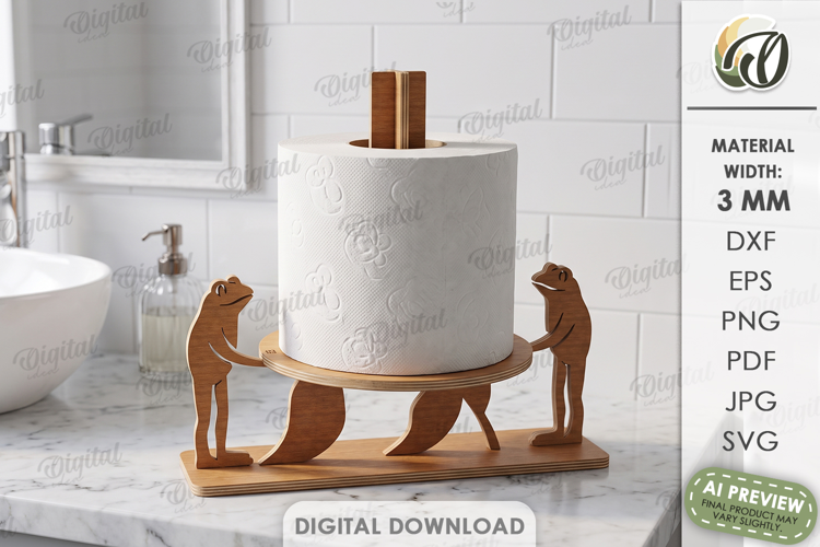 Toilet Paper Holder Laser Cut. Toilet Paper Stand SVG