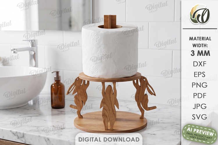 Toilet Paper Holder Laser Cut. Toilet Paper Stand SVG