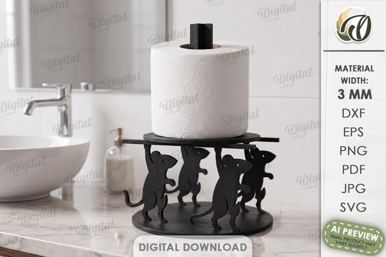 Toilet Paper Holder Laser Cut. Toilet Paper Stand SVG