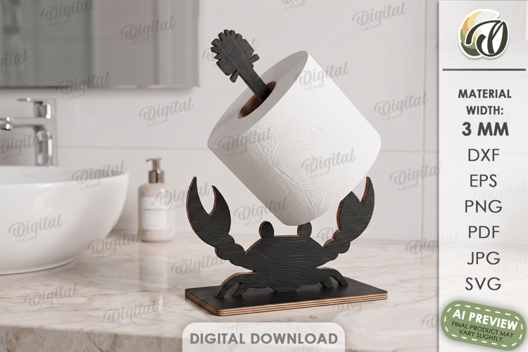 Toilet Paper Holder Laser Cut. Toilet Paper Stand SVG