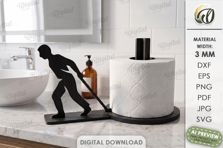 Toilet Paper Holder Laser Cut. Toilet Paper Stand SVG