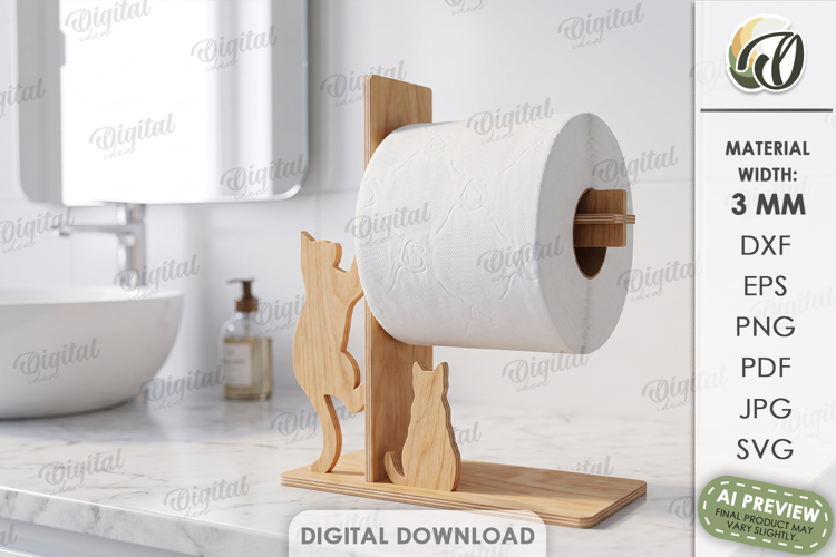 Toilet Paper Holder Laser Cut. Toilet Paper Stand SVG